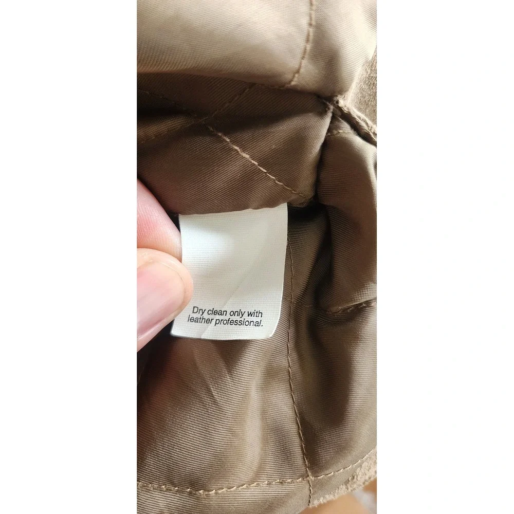 J. Crew Mens Suede Leather Jacket Button Front Collared Brown Sz L Fall Western